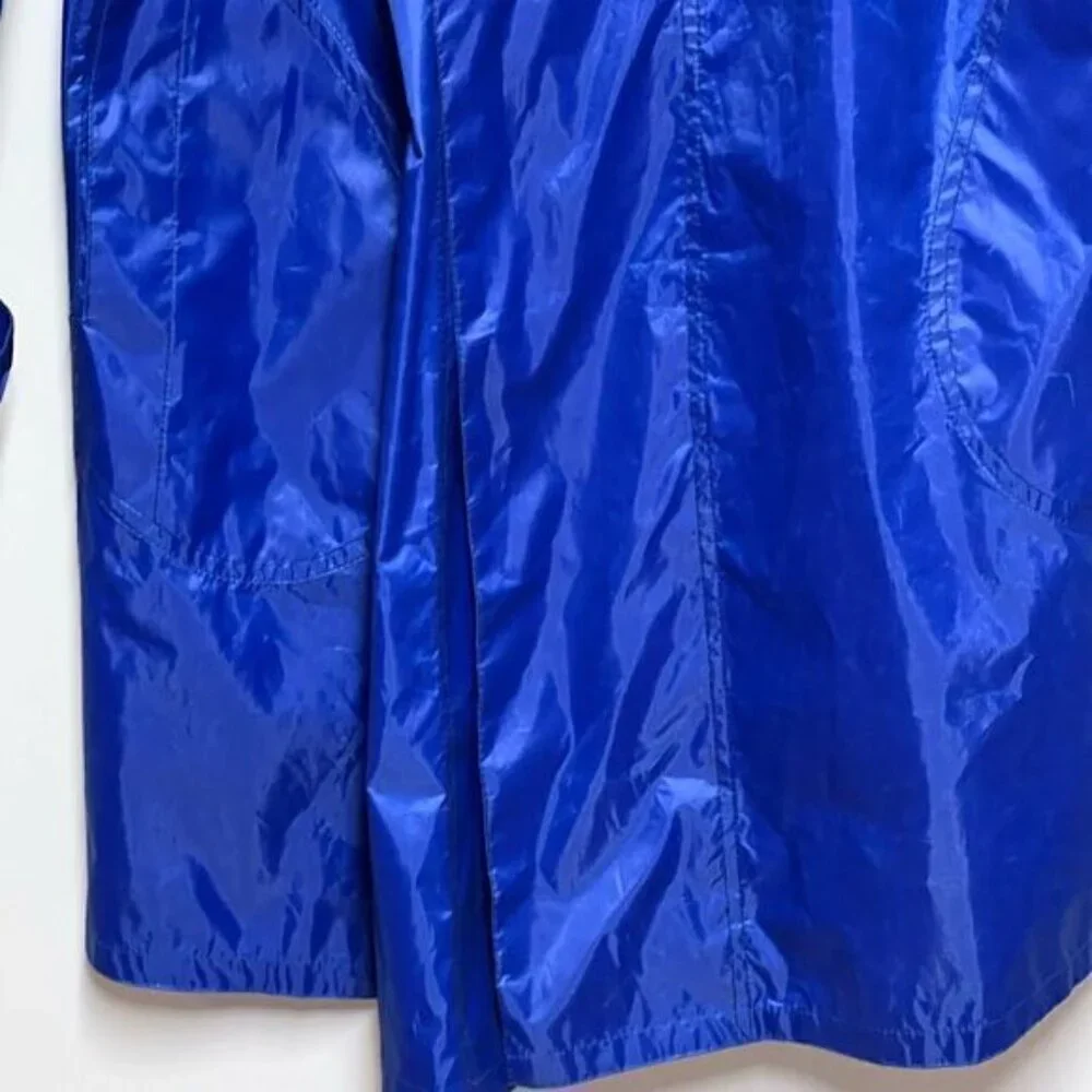 NWOT Maxime Zeaberg Chic Royal Blue Designer Raincoat Womens Sz - Picture 6 of 7